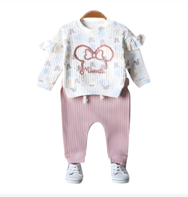 Ensemble 2 pièces Minnie rose poudré