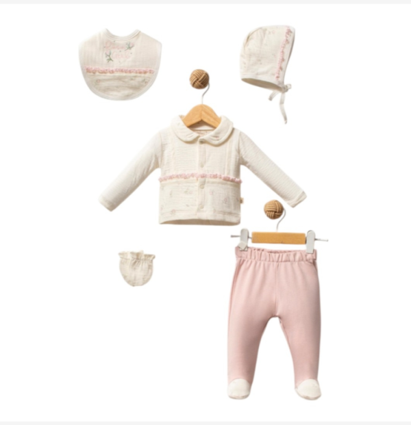 Pack Rose Girl bubbles 5 pièces coton bio