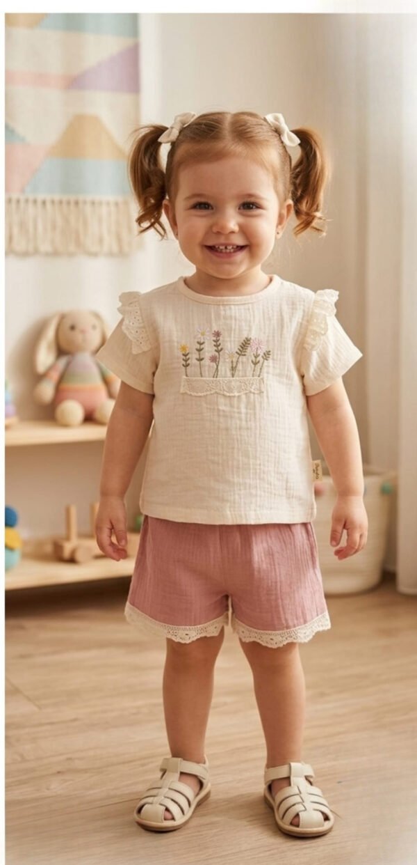 Ensemble 2 Pièces fille : T-shirt demi manche et short