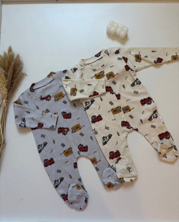 Pack duo 2 grenouillères garçon pieds fermés