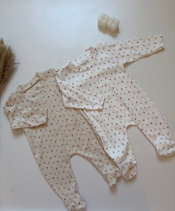 Pack Duo 2 grenouillères fille pieds fermés